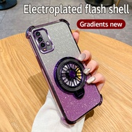 For Xiaomi Redmi 9T Case Shockproof Electroplated TPU Rotating Gyro Stand Cover Phone Casing For Red