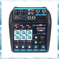 [W F S B] Bluetooth 4-Channel Mixer DJ Console with 48V Phantom Power USB Audio Karaoke Mixing Board