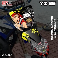 YZ 85 FRONT NUMBER BOARD AND FENDER STICKER DECAL NAME AND NUMBER REQUESTbebas