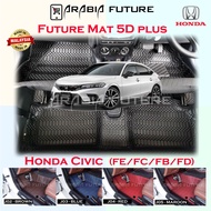 Honda Civic FE NEW FD FB FC FUTURE Car Floor Mat 5D plus Carpet Kereta Custom Made PU Leather carmat Type R 1.8 2.0 S SE