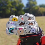 EXCEED GOLF Head Cover 1 ชุด มี 9 ชิ้น 4-5-6-7-8-9-P-A-S ชุดเหล็ก Cartoon bear golf club head iron M