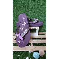 [Lesen Foot House] Made In Taiwan Printed Big Diamond 3.5cm Platform Shoes High Density Flip-Flops
