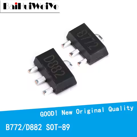 20PCS/LOT B772 D882 10Pair 2SD882 2SB772 Transistor SOT89 NPN/PNP New Original Good Quality Chipset 