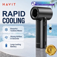 HAVIT HF610 Mini Compact Handheld Turbo Fan 3000mAh | 17400RPM 5-Speed Wind Adjustment