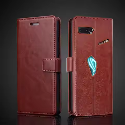 Wallet Leather Case for ASUS ROG Phone 2 / ROG Phone II ZS660KL Pu Leather Flip Cover Holster Phone 