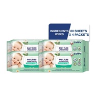 Zappy Baby All Natural Ingredients Wipes 80 Sheets X 4 Packets