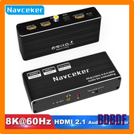 BDBDF Navceker 8K 60Hz HDMI Audio Extractor 4K 120Hz RGB 4:4:4 HDMI 2,1 Audio Splitter Converter 7,1 dolby Atmos De-embed für PS5 XBox NBRTN