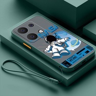 Redmi Note 13 Pro+Plus xiaomi redmi Note13 Pro 5G Matted Plastic Hard Shell nasa Cover Smile Astronaut Square Phone Case
