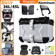 EMS Top Box Aluminium 36L/45L Box Motorcycle + Monorack LC135 Y15 Y16 Box Motor Alloy Waterproof Saf