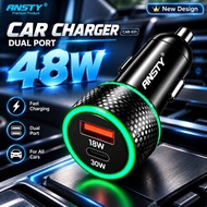 Car charger | Fast charging | Charger | ANSTY 48W 2 Port USB type C PD | Car charger | Car charger