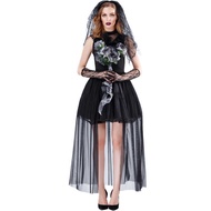 M-XL Halloween Costume Ghost Bride Adult Female cospy Ghost Wedding Dress Dry Corpse Zombie Vampire