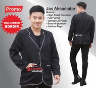(BISA COD) Jas Almamater hitam lis putih | Full puring | Jas Mahasiswa Bisa tambah bordir Blazer Pri