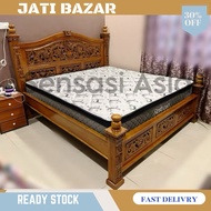 KATIL KAYU JATI QUEEN / QUEEN BED FRAME / KATIL TEAK WOOD / TEAK WOOD BED FRAME SOLID WOOD QUEEN BED