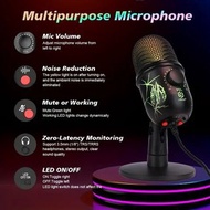 Panvotech RGB USB 麥克風適用於 PC、Mac、PS4、PS5、靜音和降噪非常適合錄製、串流、遊戲、播客  ilbmckp Panvotech RGB USB Microphone f