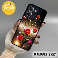 MAWAR HP |GF99| MARO STORE REDMI 15C| GLASS EFFECT GLASS | CASE CUSTOM SOFTCASEhp | CASING REALPICT 