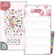 Family Calendar 2025 5 Columns Garden Love Family Planner 2025 and Oct-Dec 2024 Wall Calendar 23 x 4