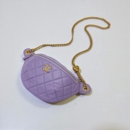 莉亞精品♡ Chanel 愛心調節胸包 紫色 二手美包