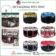 [WG] Pet Octagon Fence Portable Folding Cat Tent Pet Fence Rumah Kucing Cat Playpen Sangkar Cat Hous