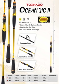Tornado Ocean Jig II 602 PE1-3/10-30LB PE2-4/20-40lb Power 10kg 15kg Joran Jigging Carbon Solid Tang