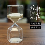 Creative Hex Hourglass Timer Modern Style Home Fashion Ornaments 15 Minutes Glass Hourglass