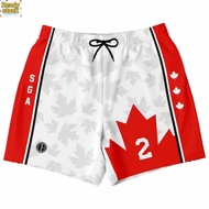 SGA 2 Canada Maple White/Red Men's Basketball Shorts With Pocket Summer Quick-dry Soft Comfy Lightwe