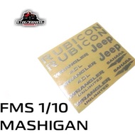 OG99 FMS MASHIGAN JEEP CJ7 STICKER EMBLEM 1/10