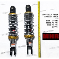 Yamaha Aerox V1 V2 Nmax V1 V2 Nouvo MHR SILVER STEEL 2 pcs Set Rear Shock 270mm Lowered Style PLug a