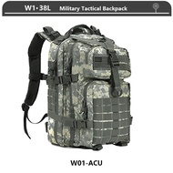 Tactical Backpack 3 Day Assault Pack Molle Bag 38/45L Large Outdoor Waterproof Hiking Camping Travel