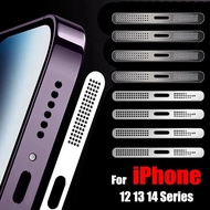 สติกเกอร์ตาข่ายกันฝุ่นโลหะขนาดกะทัดรัดพร้อมฝาครอบกันฝุ่นตาข่ายกันฝุ่นลำโพง Max iPhone 12 13 14 Pro