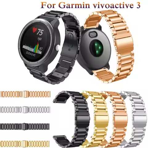 20mm fashion Stainless steel Strap for Garmin Vivoactive 3 4 Watch band Strap for Garmin Vivoactive3