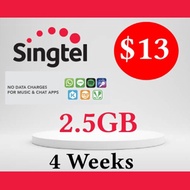 Singtel 2.5GB 4 Week Data $13 Top Up / Recharge
