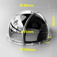 4 Inch Acrylic Indoor Outdoor CCTV Replacement Clear Camera Dome Housing With Black Round Plastic Cap