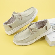 Dude Same Style Canvas Casual Shoes Large Size Men's Loafers European Station Cloth Shoes Driving Sh