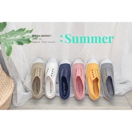 Fufa Shoes Brand Parent-Child Shoes/Women's Plain Lazy Elastic Casual Shoes-Beige/Gray/Pink/Yellow/Dark Blue/Milk Tea 1A43