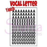 A.E.I.O.U Vowel Letters Sticker 1inch for bobo balloon, car, motorcycle and others vowels huruf voka