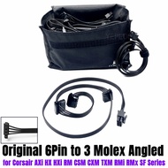 6Pin to 3 Molex IDE 4Pin Angled PATA Perif for Optical Floppy HDD Fan Power Cable for CORSAIR CX550,