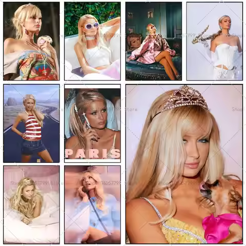 Model P-Paris H-Hilton Poster Self-adhesive Wall Mural Art Waterproof Sticker For Bar Room Decor Hig