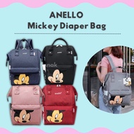 ANELLO - MICKEY MOUSE DIAPERS BAG / DIAPER BAG / DIAPER BAGPACK / MUMMY BAGPACK / BEG DIAPERS BABY
