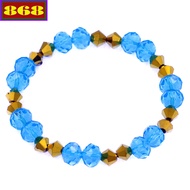 Blue crystal bracelet with 8 cups of golden crystal CTFLXBGHFLVGH8