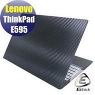 【Ezstick】Lenovo ThinkPad E595 黑色立體紋機身貼 (含上蓋貼、鍵盤週圍貼) DIY包膜