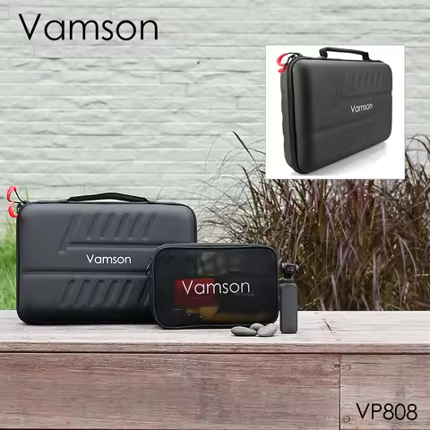 Vamson Large Waterproof Carrying Case PU DJI OSMO Action 2 Camera for Gopro Hero 12 11 10 9 8 Black 
