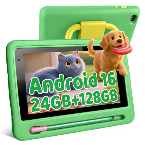 New K06 7" Kids Tablet PC Android16 24(3+21)GB Expanded RAM 128GB Storage Five‑Core Processor Shock‑
