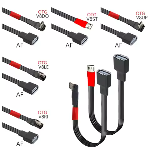 OTG Cable Adapter 90 Degree Left Angle Powered Micro USB To USB OTG Adapter For TV Tablet Fire TV St