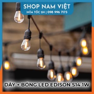 [Cao Cấp] Dây Đèn Led Chuôi E27 Kèm Bóng Đèn Chống Nước Trang Trí Ngoài Trời