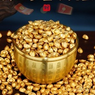 Rice Cylinder Fortune-Gathering Hundred Fortune Cylinder Ornaments Lucky Gold Ingot Solid Sand Gold 