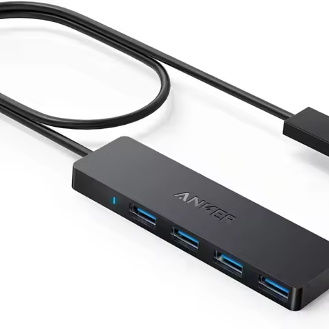 Anker 4-Port USB 3.0 Hub, Ultra-Slim Data USB Hub With 2 Ft Extended Cable [Charging Not Supported],