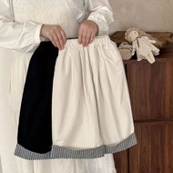 [Stitching Striped Cuffed Wide-Leg Pants] Girls Korean Style Stitching Striped Cuffed Wide-Leg Pants