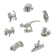 8-pack Replacement Pawns Compatible with Monopoly - T-Rex, Terrier, Race Car, Top Hat, Battleship, C