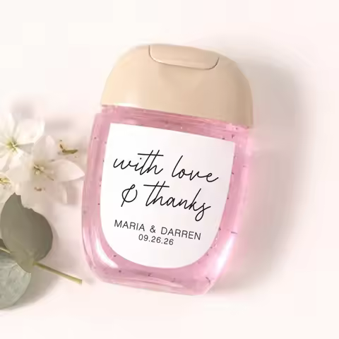 Personalized Hand Sanitizer Labels, Wedding Favor Stickers, Bridal Shower, Baby Shower, Custom Stick