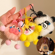 GANTUNGAN Cute Crying Animal Keychain Plush Animal Pattern Keychain